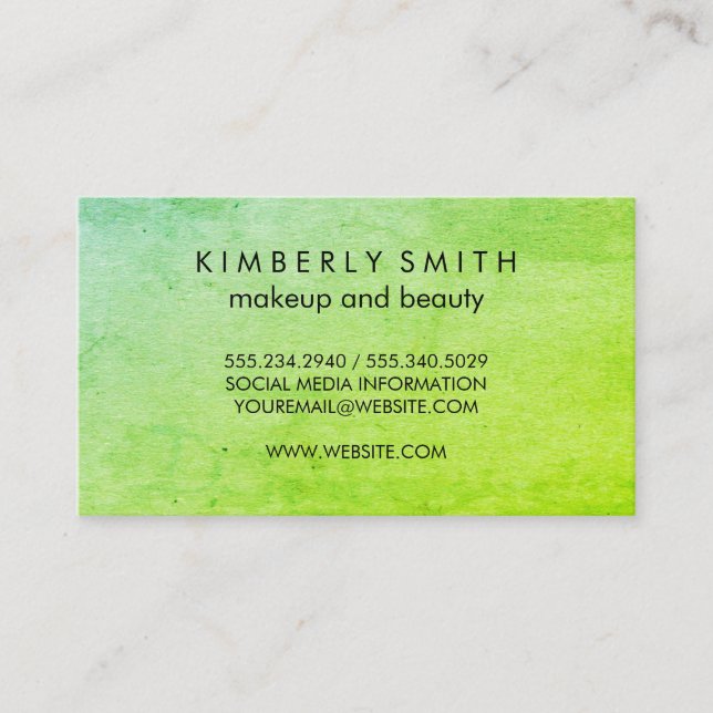 Tarjeta De Visita Verde negro moderno (Anverso)