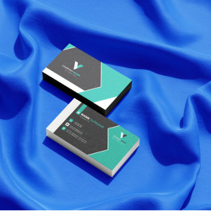 Tarjeta De Visita Verde negro moderno