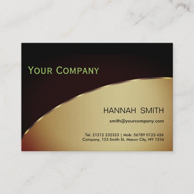 Tarjeta De Visita Verde negro profesional Metalizado moderno elegant (Anverso)