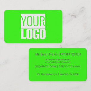 Tarjeta De Visita verde neón - añade tu logotipo