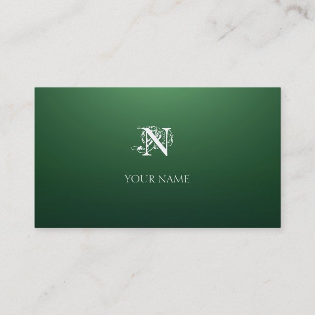 Tarjeta De Visita Verde Nouveau (Anverso)