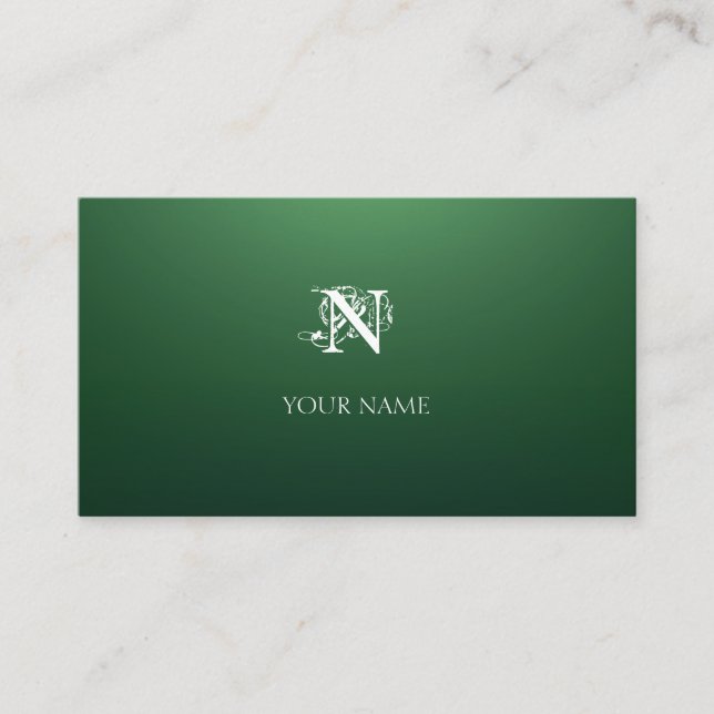 Tarjeta De Visita Verde Nouveau (Anverso)
