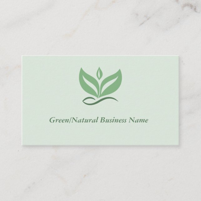 Tarjeta de visita verde o natural (Anverso)