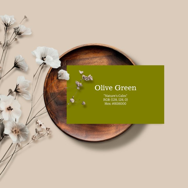 Tarjeta De Visita Verde oliva | "La calma de la naturaleza" (Subido por el creador)