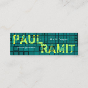 Tarjeta de visita verde oscuro retra del mosaico