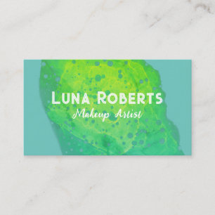 Tarjeta de visita verde pintada