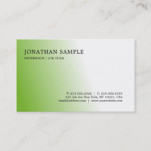 Tarjeta De Visita Verde profesional liso de moda moderno de la