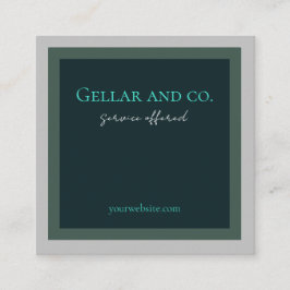 Tarjeta de visita verde profunda