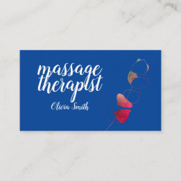 Tarjeta De Visita Verde rojo azul elegante vegetación rústica elegan