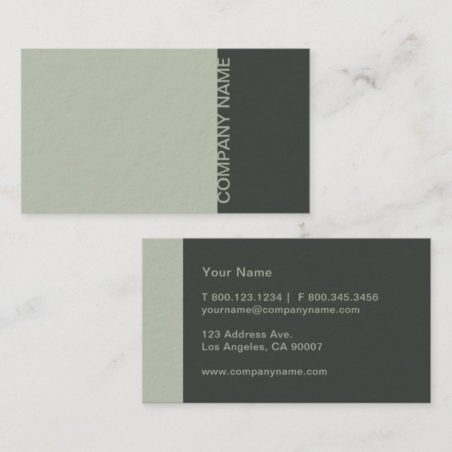 Tarjeta De Visita Verde salvia moderna (Anverso / Reverso)