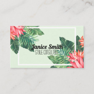 Tarjeta De Visita Verde tropical brillante y profesional moderno