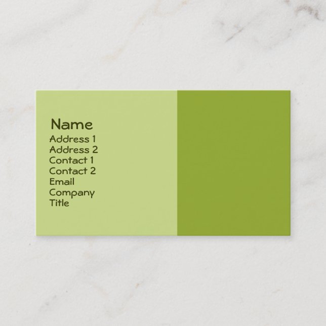Tarjeta De Visita verde verde oliva (Anverso)