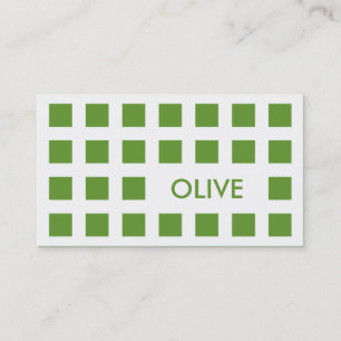 Tarjeta De Visita verde verde oliva (cuadrados de la MOD)