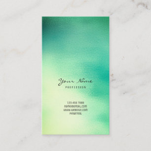 Tarjeta De Visita Verde vidrio tropical amarillo verde azulado de