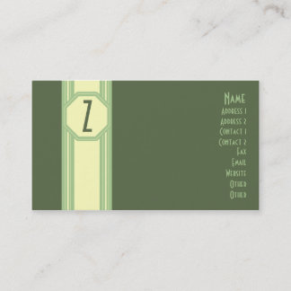 Tarjeta de visita verde y amarilla llana