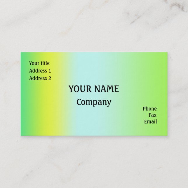 Tarjeta De Visita Verde y amarillo (Anverso)