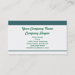 Tarjeta De Visita Verde y blanco simple