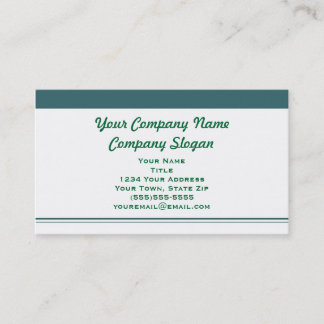 Tarjeta De Visita Verde y blanco simple