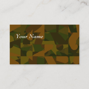 Tarjeta De Visita Verde y Brown Camo, modelo abstracto