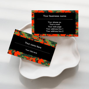Tarjeta De Visita Verde y Camuflaje Naranja, Camuflaje, Militar, Ejé