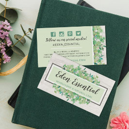 Tarjeta De Visita Verdor botánico Eucalyptus Medios Sociales Rústico