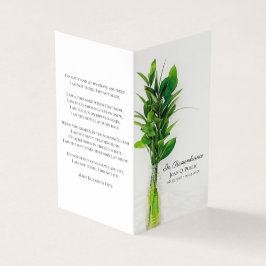 Tarjeta De Visita Verdor en la oración conmemorativa del funeral de 
