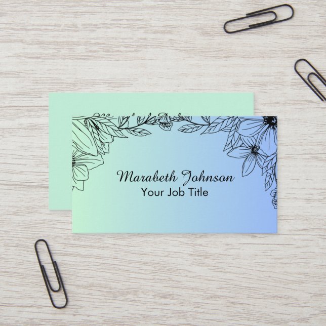 Tarjeta De Visita Verdor vegetal botánico (Anverso/Reverso In Situ)