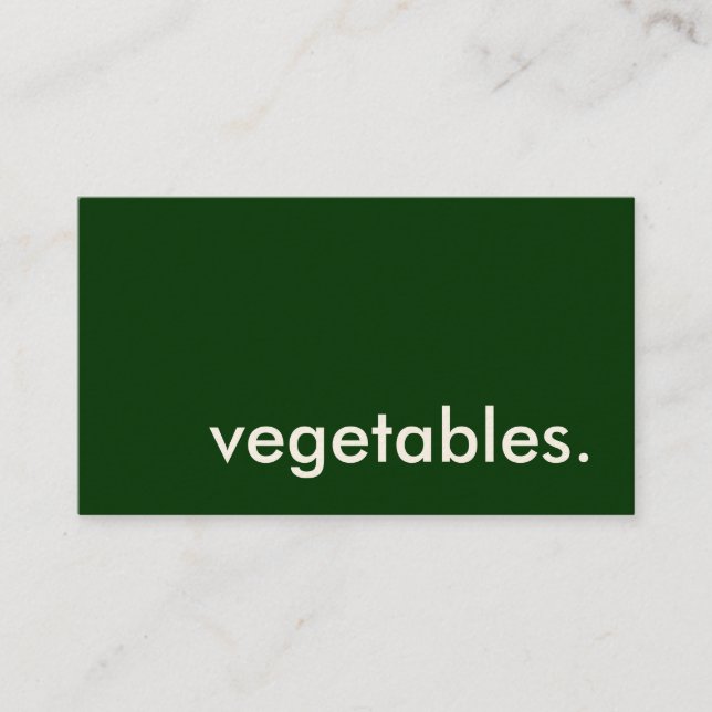 Tarjeta De Visita verduras. (Anverso)