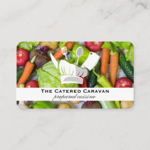 Tarjeta De Visita Verduras Comida Catering