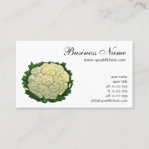 Tarjeta De Visita Verduras de comida vintage coliflor