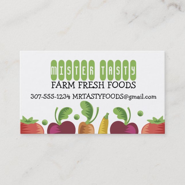 Tarjeta De Visita verduras de leña cocina de entrega de alimentos fr (Anverso)