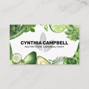 Tarjeta De Visita Verduras   Nutricionista