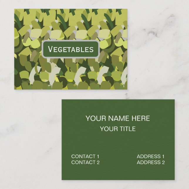 Tarjeta De Visita Verduras verdes (Anverso / Reverso)