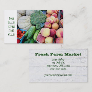 Tarjeta De Visita verduras y frutas en el mercado