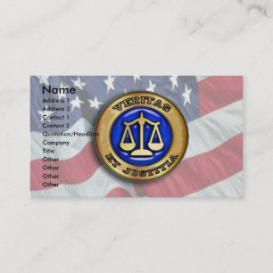 Tarjeta De Visita Veritas et Justitia en US FLag