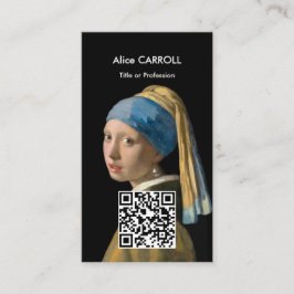 Tarjeta De Visita Vermeer - Chica con un Pearl Earring - Código QR