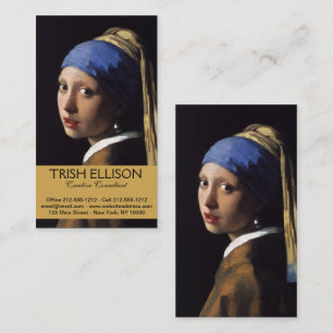 Tarjeta De Visita Vermeer Chica Pearl Earring Masterpiece Pintura