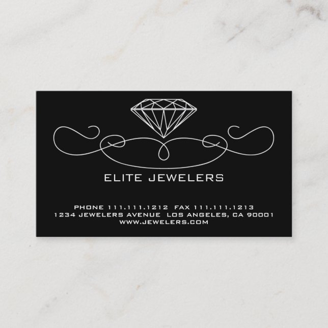 TARJETA DE VISITA VERSIÓN DELANTERA Y TRASERA DEL DIAMANTE ELEGANTE (Anverso)