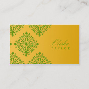 Tarjeta De Visita vertical amarilla y verde de 311-Olesha del