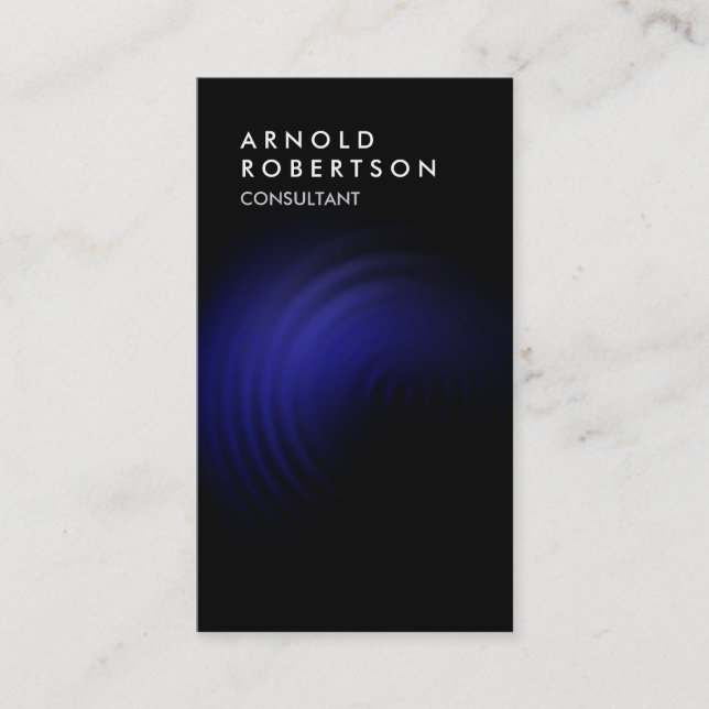 Tarjeta De Visita Vertical azul negro calidad trendy (Anverso)