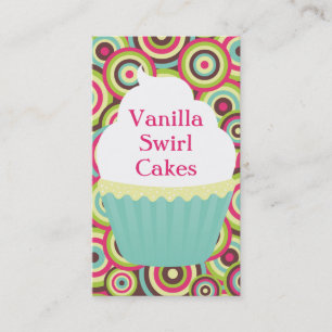 Tarjeta De Visita Vertical Bizcard del remolino de la vainilla