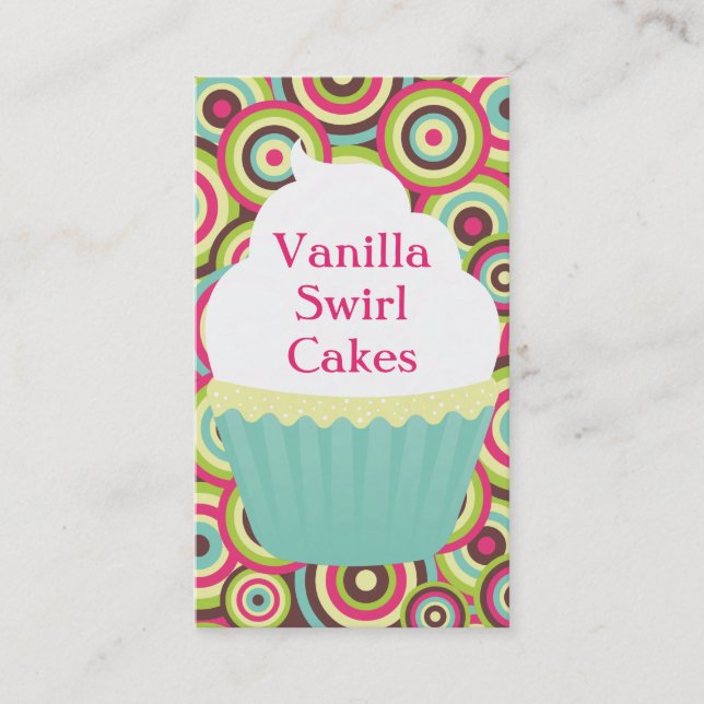 Tarjeta De Visita Vertical Bizcard del remolino de la vainilla (Anverso)