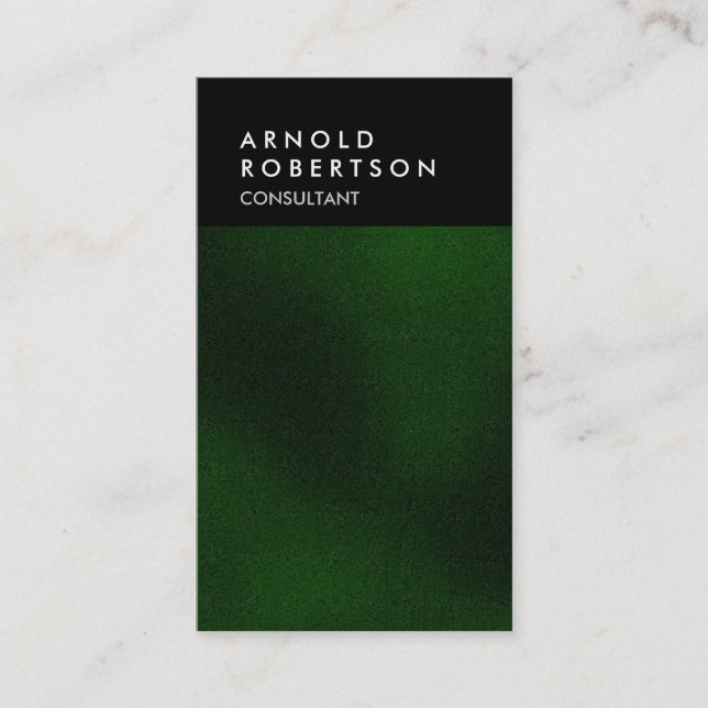 Tarjeta De Visita Vertical Black Green Quality Trendy (Anverso)