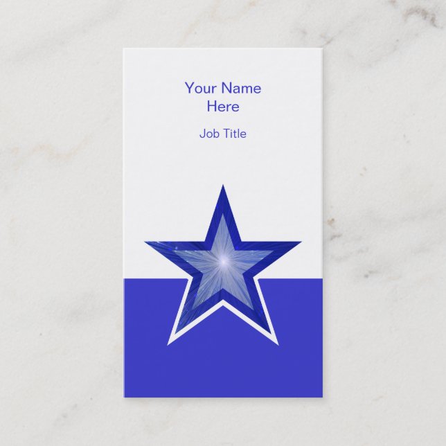 Tarjeta De Visita Vertical blanco morado de la estrella azul oscuro (Anverso)