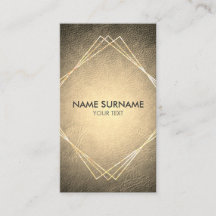 Tarjeta de visita vertical de cuero geométrica del