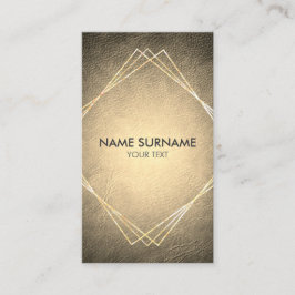 Tarjeta de visita vertical de cuero geométrica del