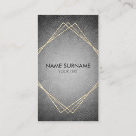 Tarjeta de visita vertical de cuero geométrica del