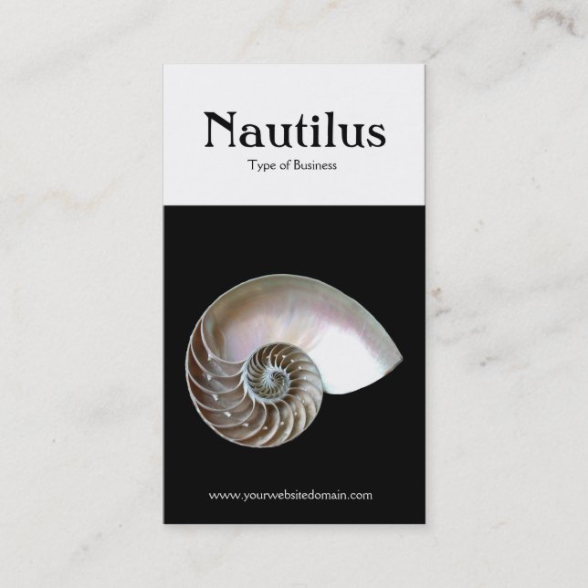 Tarjeta De Visita Vertical de dos tonos (nautilus Shell) (Anverso)