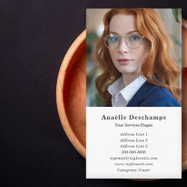 Tarjeta de visita vertical de fotografía simple Pe