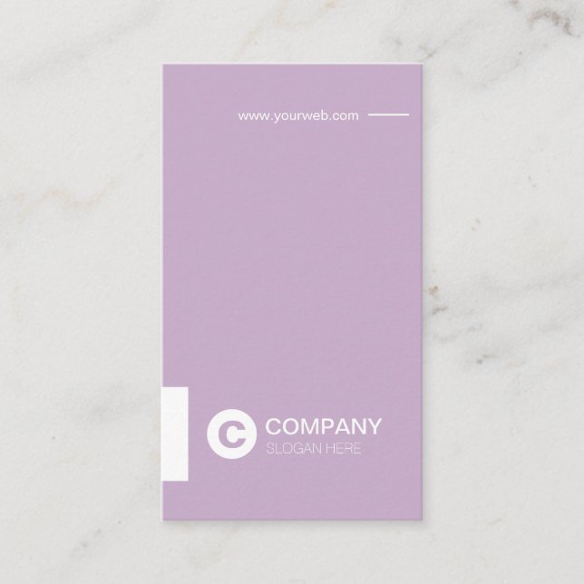 Tarjeta de visita vertical de la lavanda elegante (Anverso)